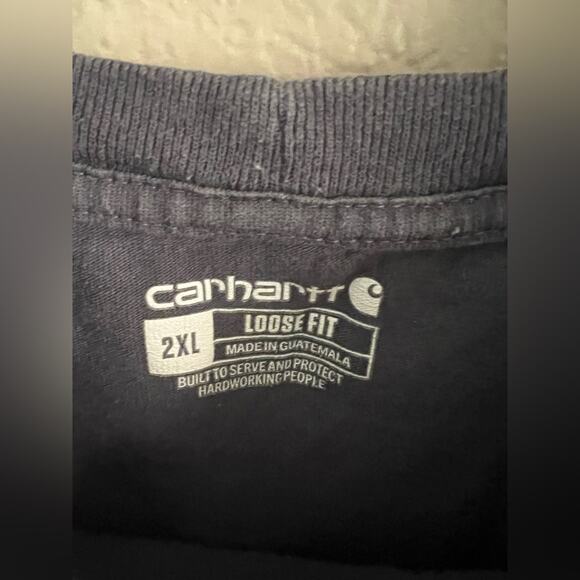 Carhartt Men’s 2XL Plain Solid T-Shirt Grey Front Pocket Logo - Picture 3 of 4